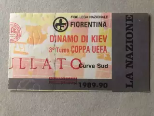 Квиток Фіорентина - Динамо Київ 1989