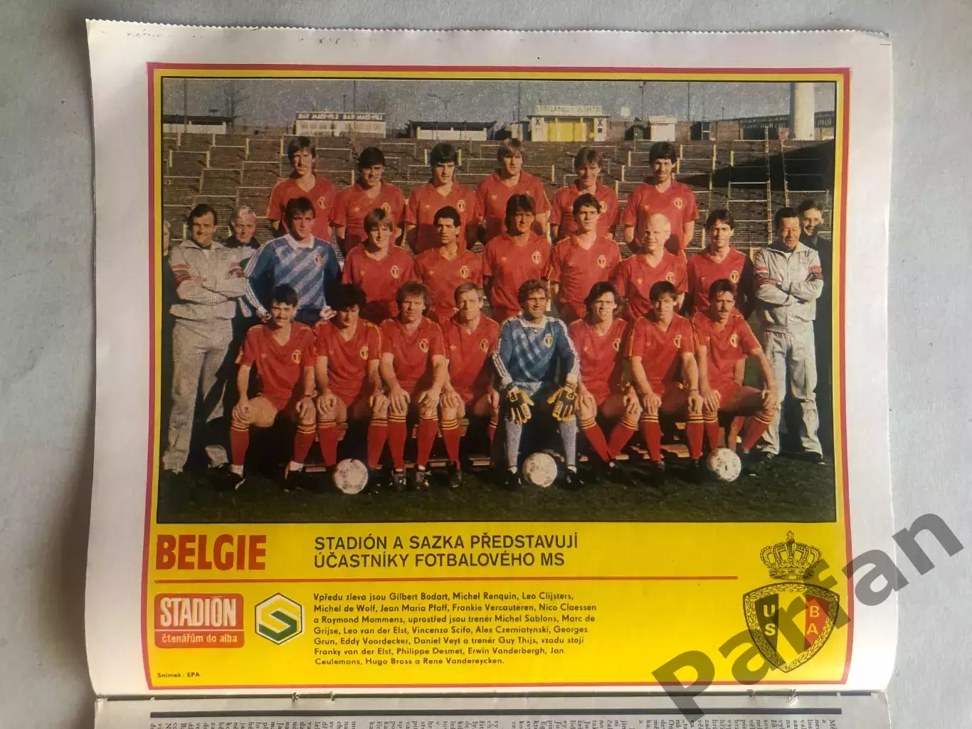 Стадіон/Stadion 1986 №9 Бельгія