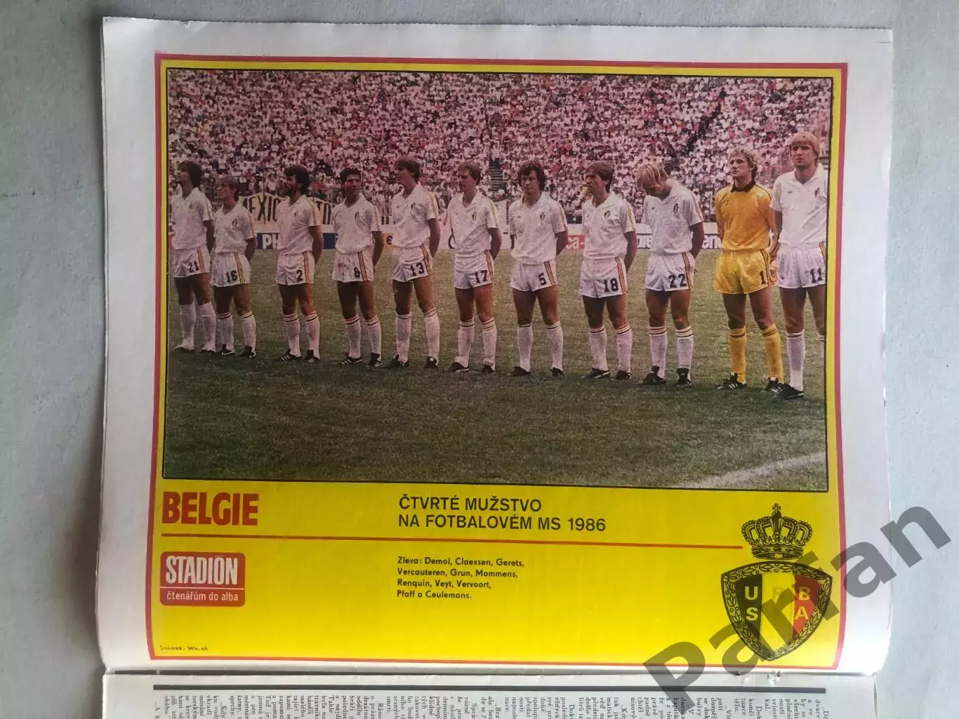 Стадіон/Stadion 1986 №34 Бельгія