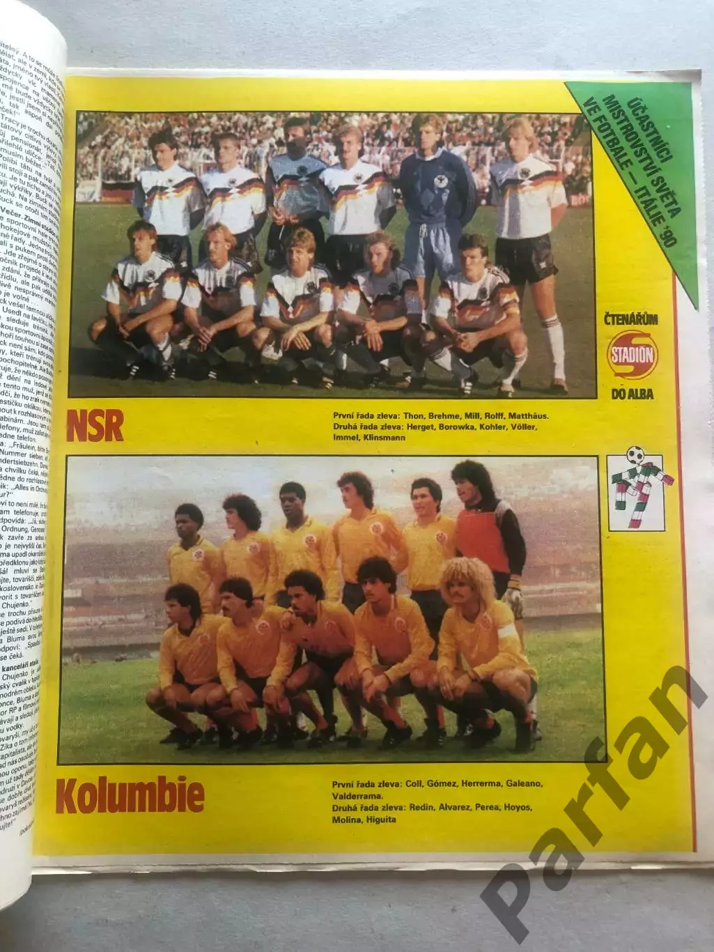 Стадіон/Stadion 1990 №12 ФРН Колумбія