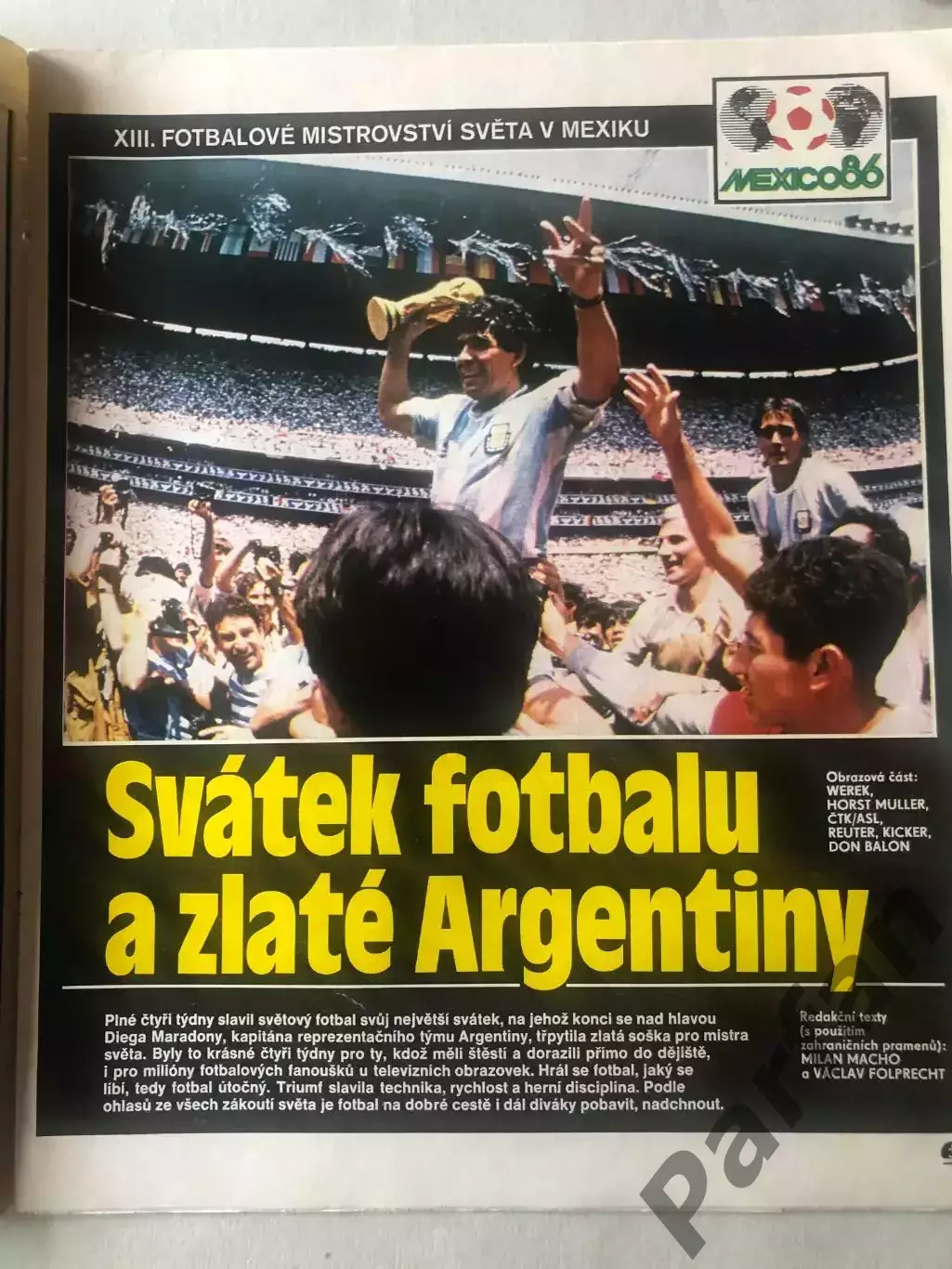 Стадіон/Stadion 1986 №30 Чемпіонат Світу Спецвипуск Аргентина 1