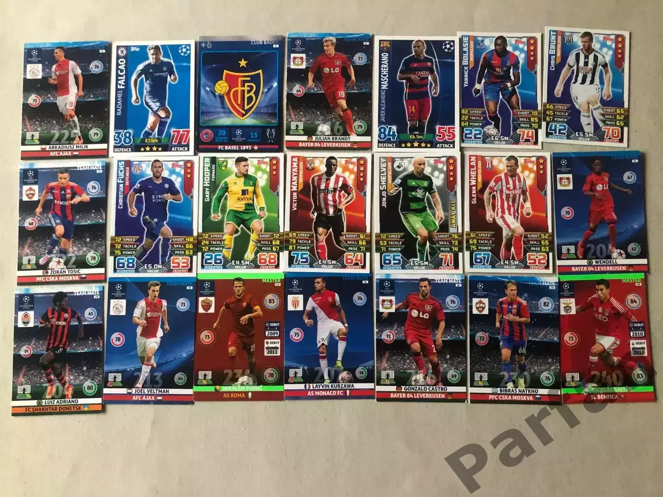 Паніні/Panini Ліга Чемпіонів 2014/15 Картки/Карточки лот 21 шт.