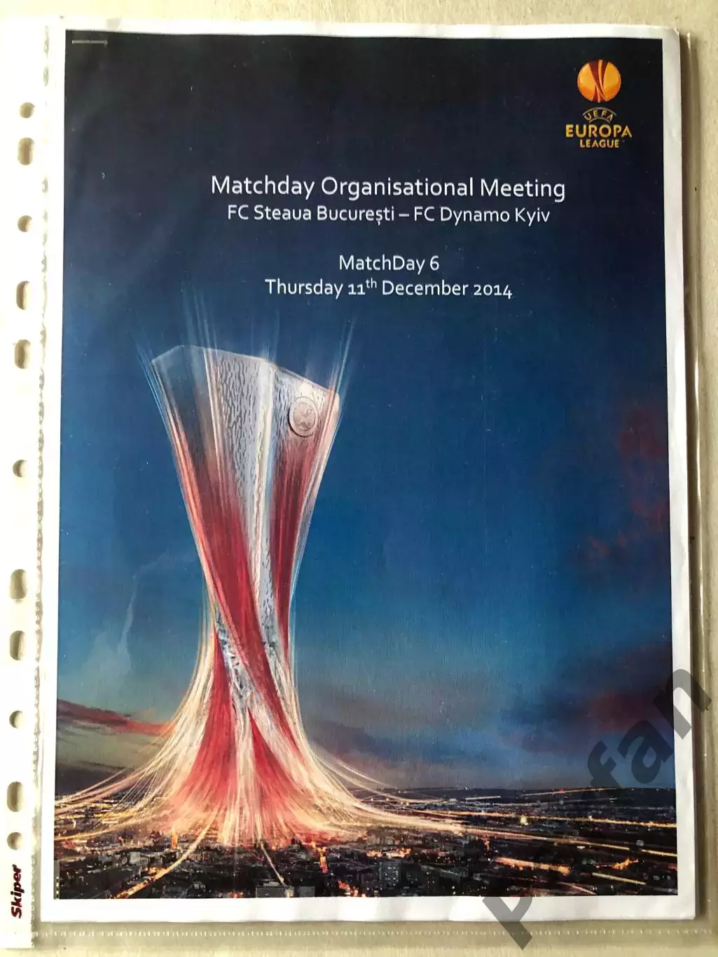 Press kit Стяуа - Динамо Київ 2014