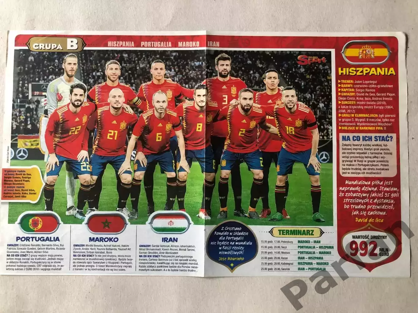 Bravo Sport Постер Іспанія/Уругвай ЧС 2018
