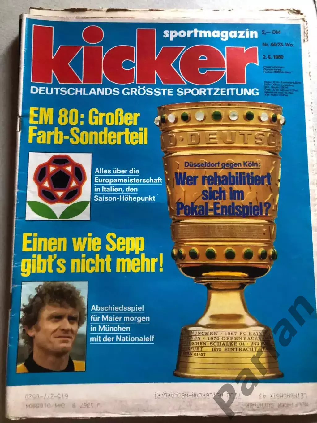 Футбол Kicker EM ЕВРО Чемпіонат Європи 1980 Спецвипуск