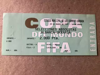 Квиток Албанія - Україна 1997