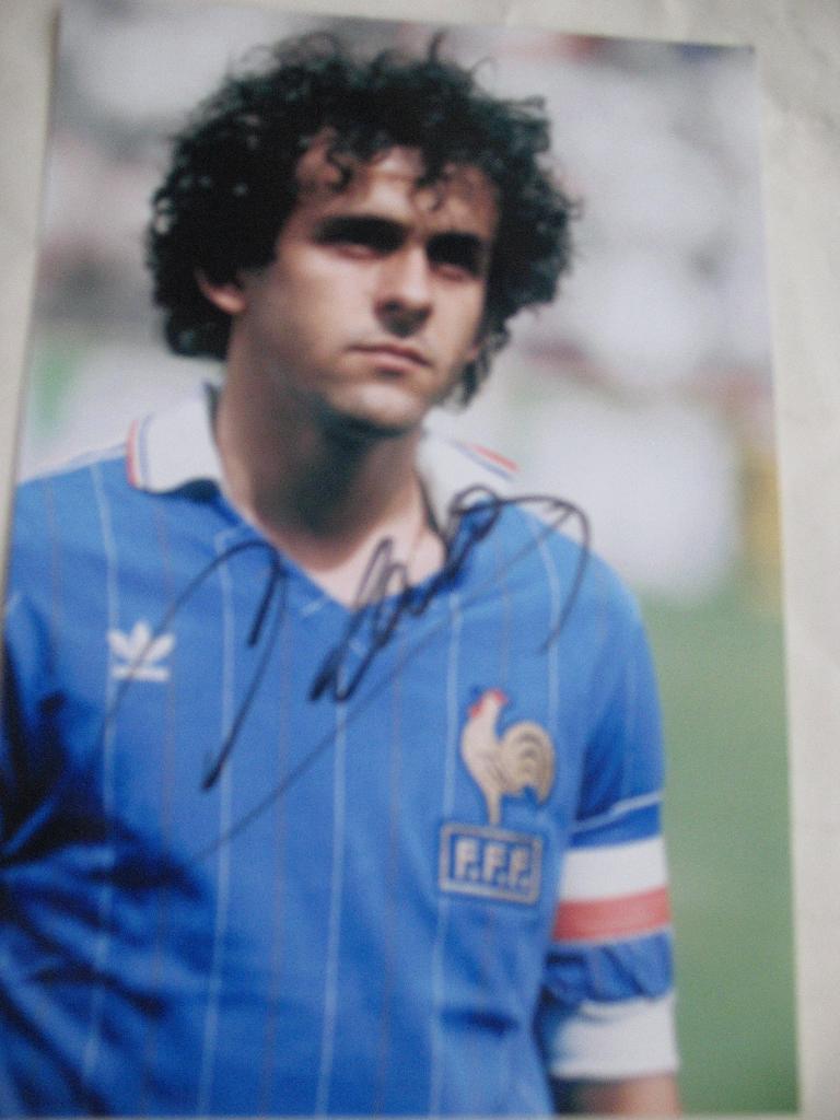 Фото футбол Жан Мишель Платини Франция размер 10х15 см автограф оригинал