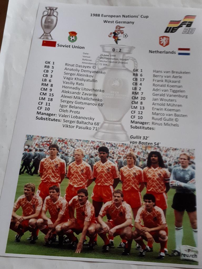 Чемпионата Европы по футболу 1988 финал СССР - Голландия