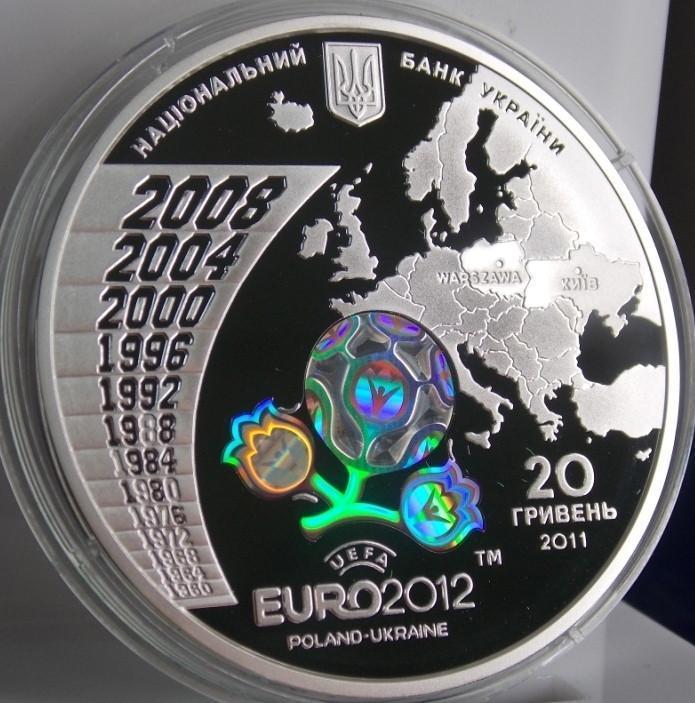 Набор 5 монет 10 грн 20 грн Серебро Чемпионат Европы по футболу ЕВРО 2012 3