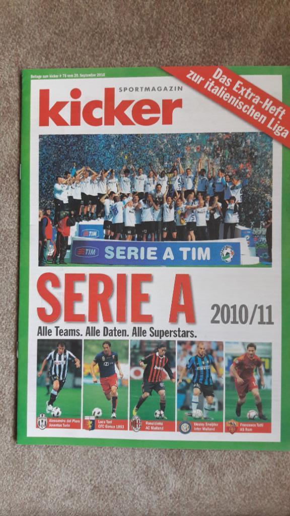 Serie A Серия А Италия 2010/11 Кикер /Kicker Спецвыпуск