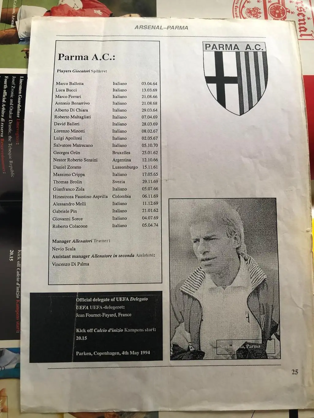 Кубок Кубков финал Арсенал - Парма 1994 Arsenal - Parma 1