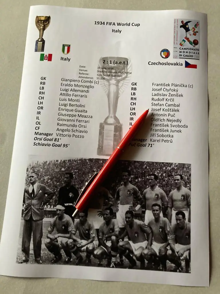 Чемпионат Мира по футболу 1934 финал Италия - Чехословакия