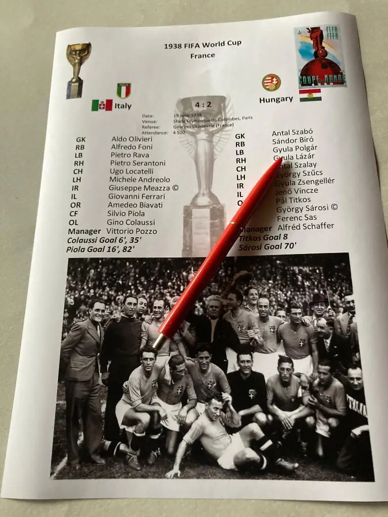 Чемпионат Мира по футболу 1938 финал Италия - Венгрия