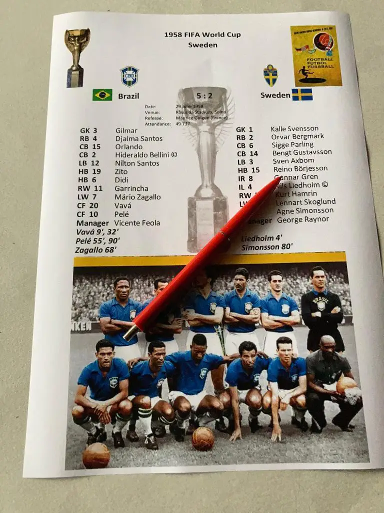 Чемпионат Мира по футболу 1958 финал Бразилия - Швеция