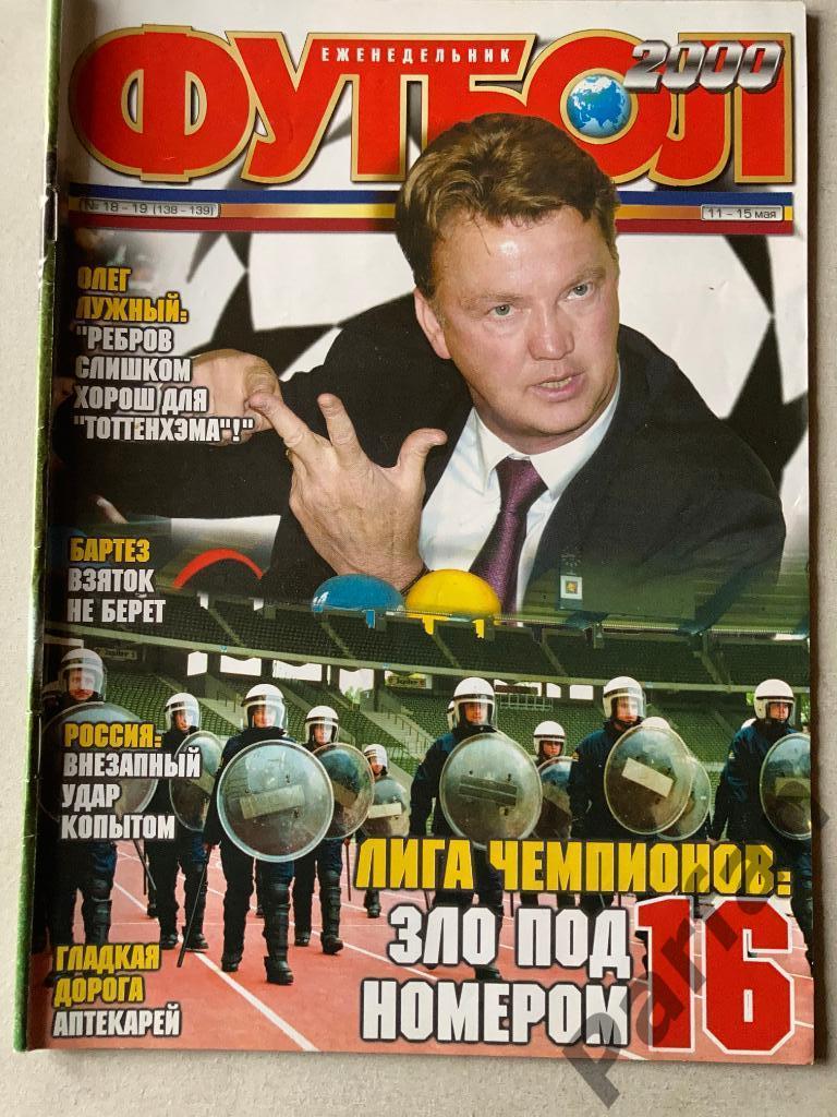 Футбол Журнал Еженедельник Футбол 2000 №18 Постер Эйндховен