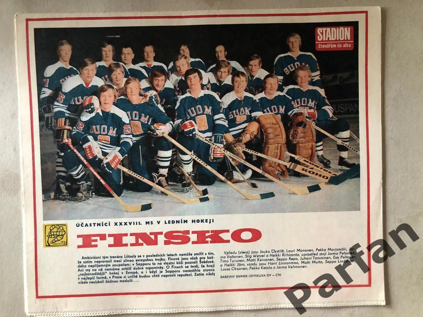 Стадіон/Stadion 1972 №11 Фінляндія 1
