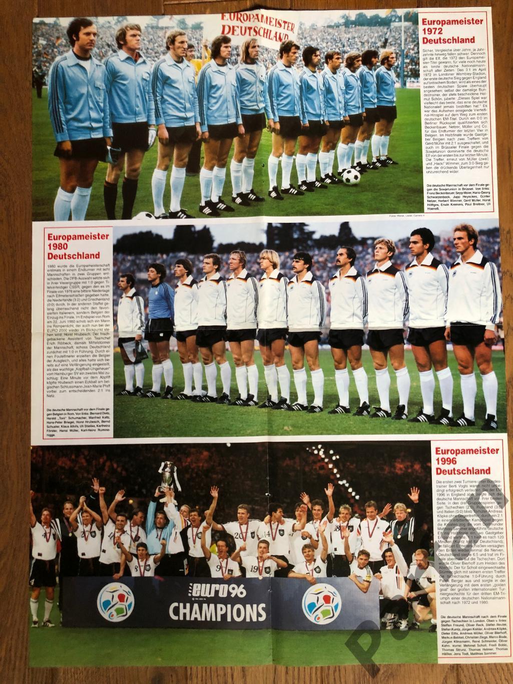 Футбол Постер Німеччина Чемпіон Європи 1972 1980 1996