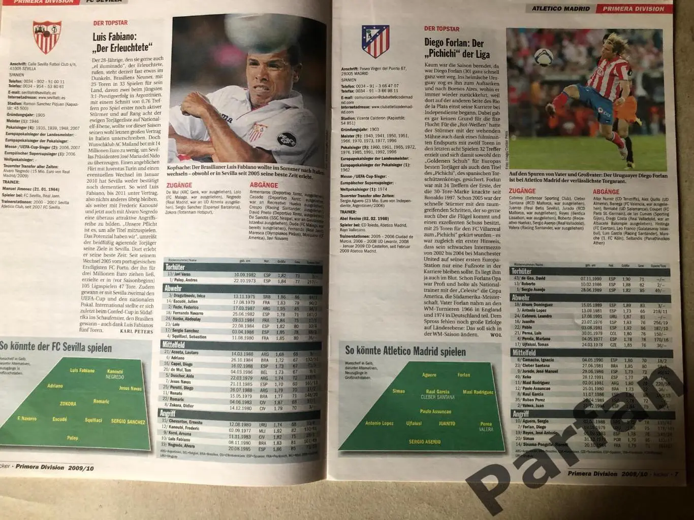 La Liga Ла Ліга Іспанія 2009/10 Кікер /Kicker Спецвипуск 2