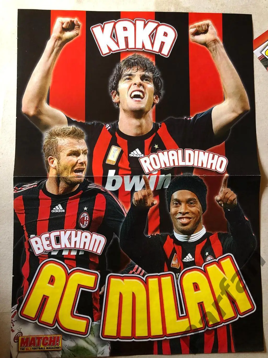 Футбол MATCH! Постер Кака Бекхем Роналдінью Мілан