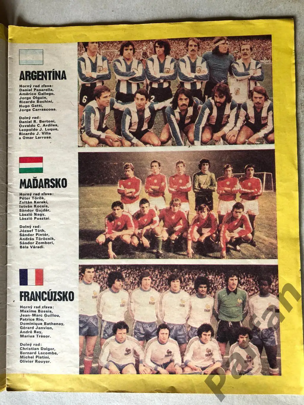 Футбол Постер Старт/Start Аргентина/Угорщина/Франція 1978