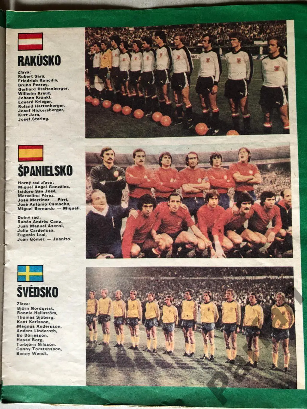 Футбол Постер Старт/Start Австрія/Іспанія/Швеція 1978