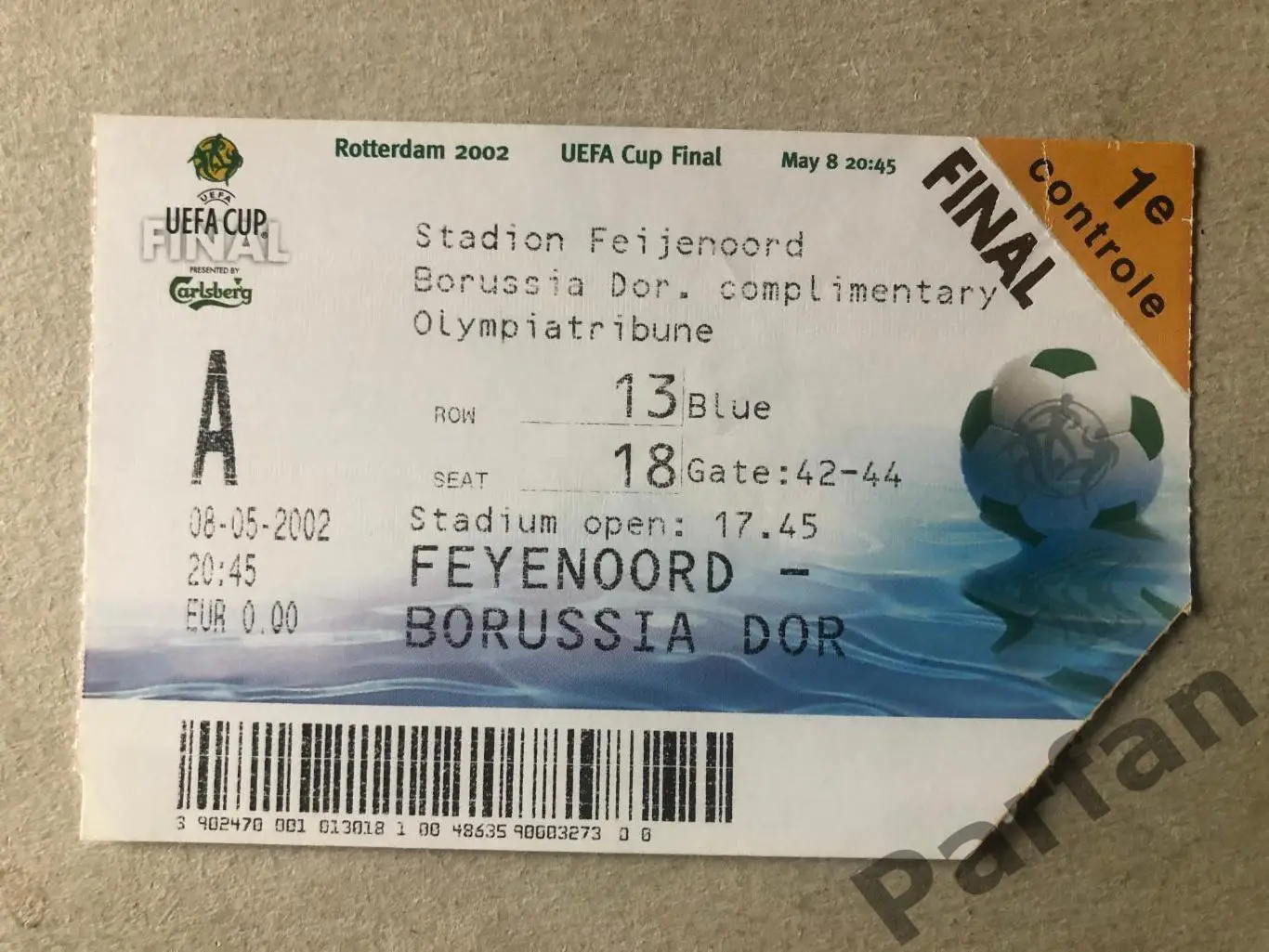 Кубок УЄФА Фінал Феєннорд - Боруссія 2002 Feyenoord v Borussia Dortmund