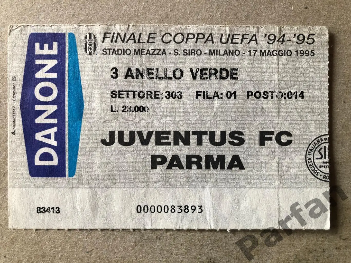 Кубок УЄФА Фінал Ювентус - Парма 1995 Juventus v Parma