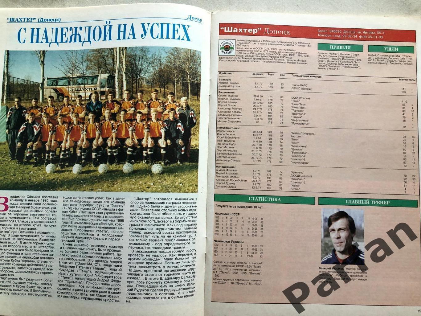 Мир Футбола Україна Вища ліга Чемпіонат 1995/96 Спецвипуск 4