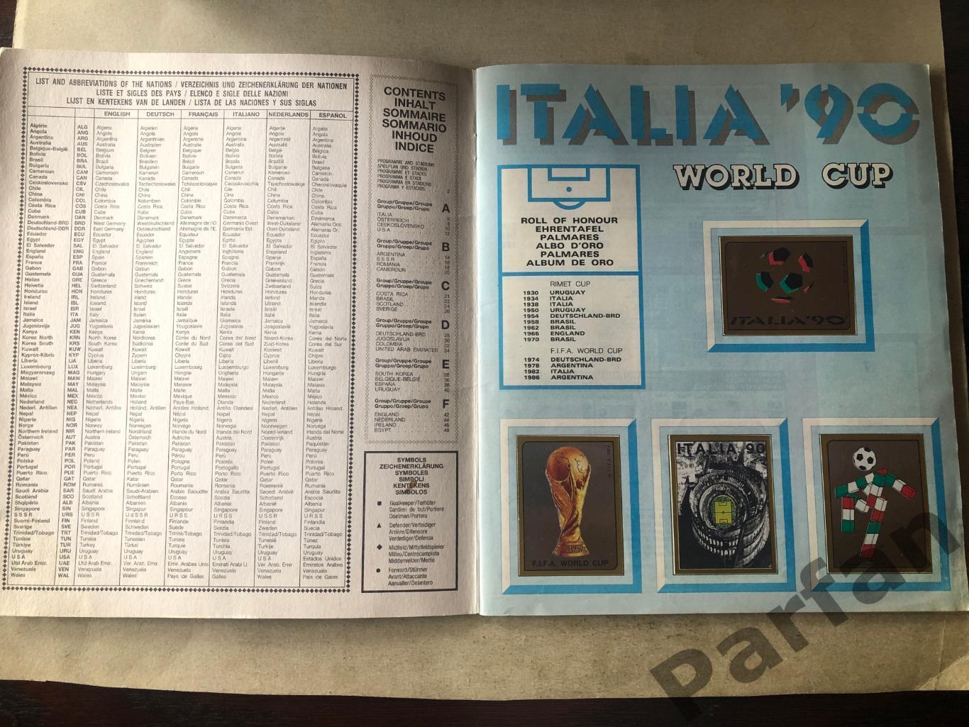 Паніні/Panini Чемпіонат Світу/World Cup 1990 1