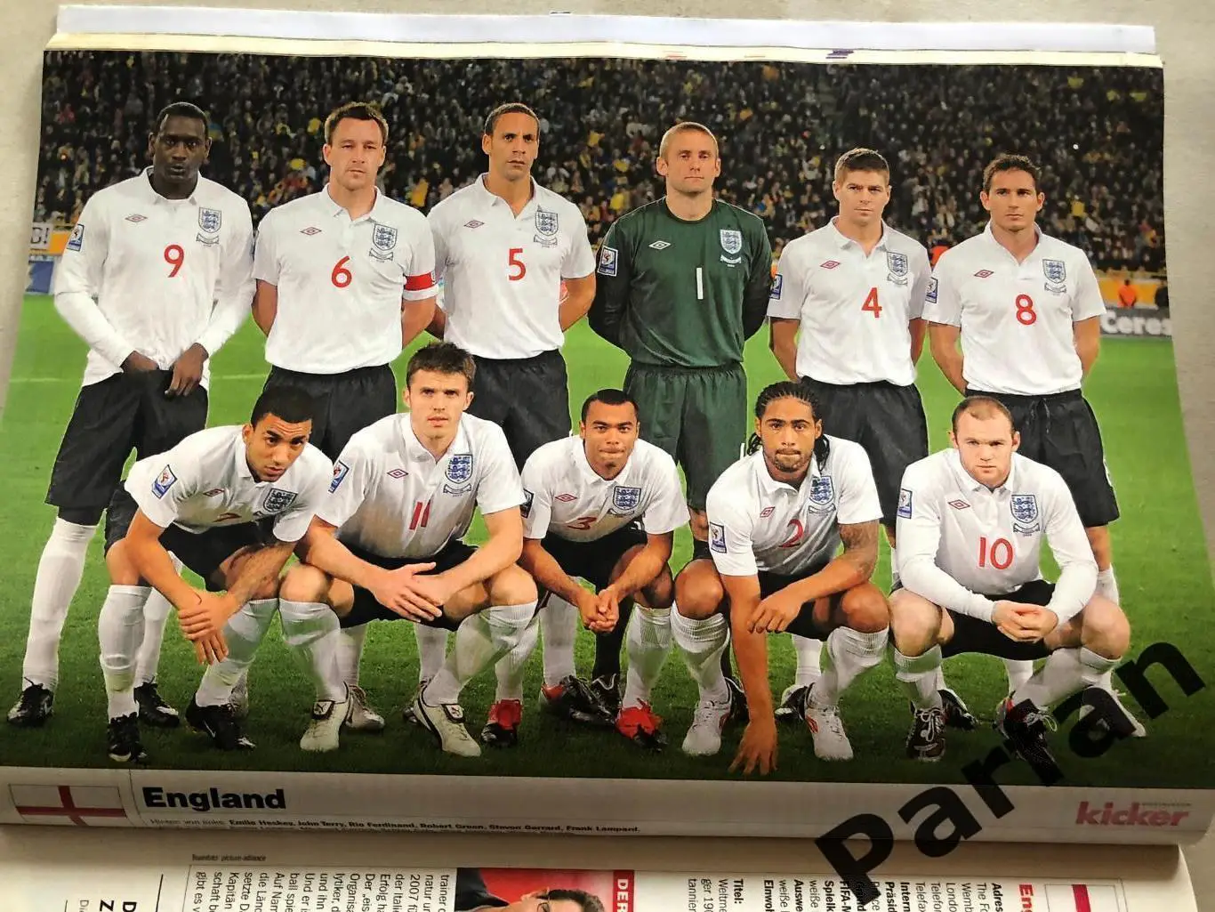 Футбол, Kicker Постер Англія 2010