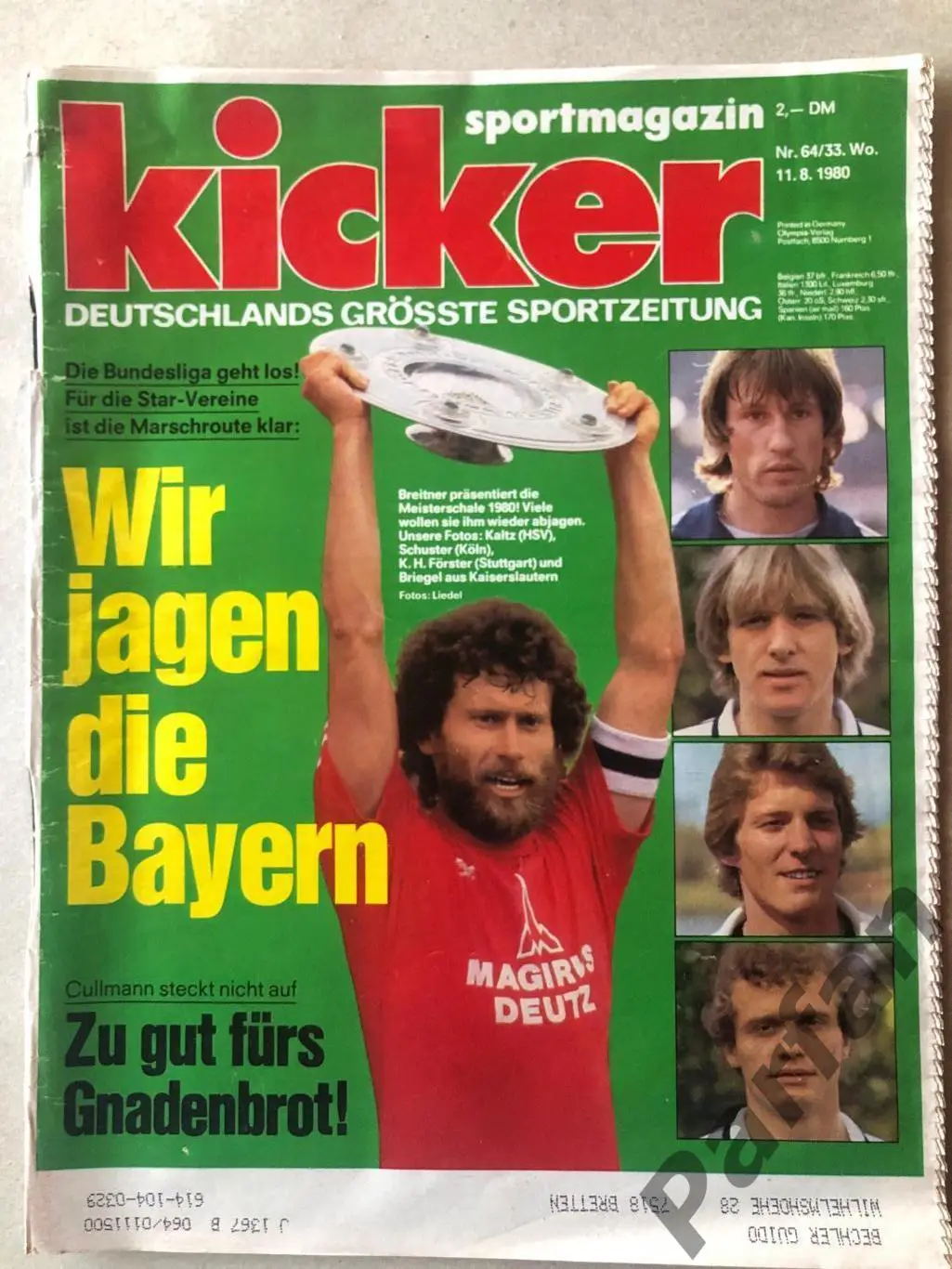 Футбол, Кікер/Kicker 1980 №33 Кельн