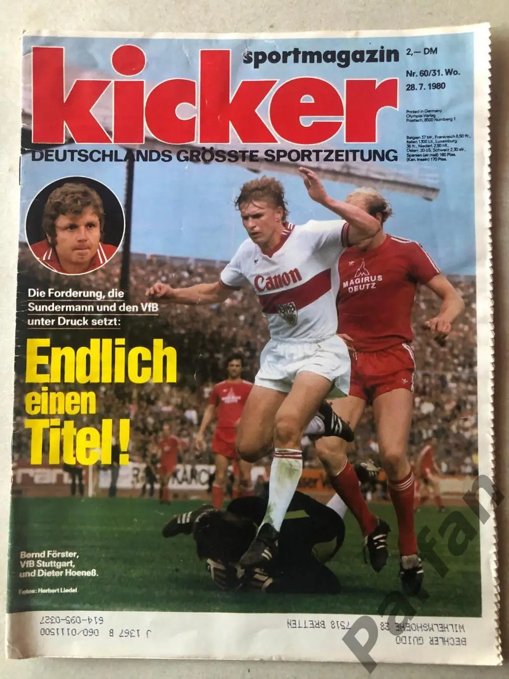 Футбол, Кікер/Kicker 1980 №31