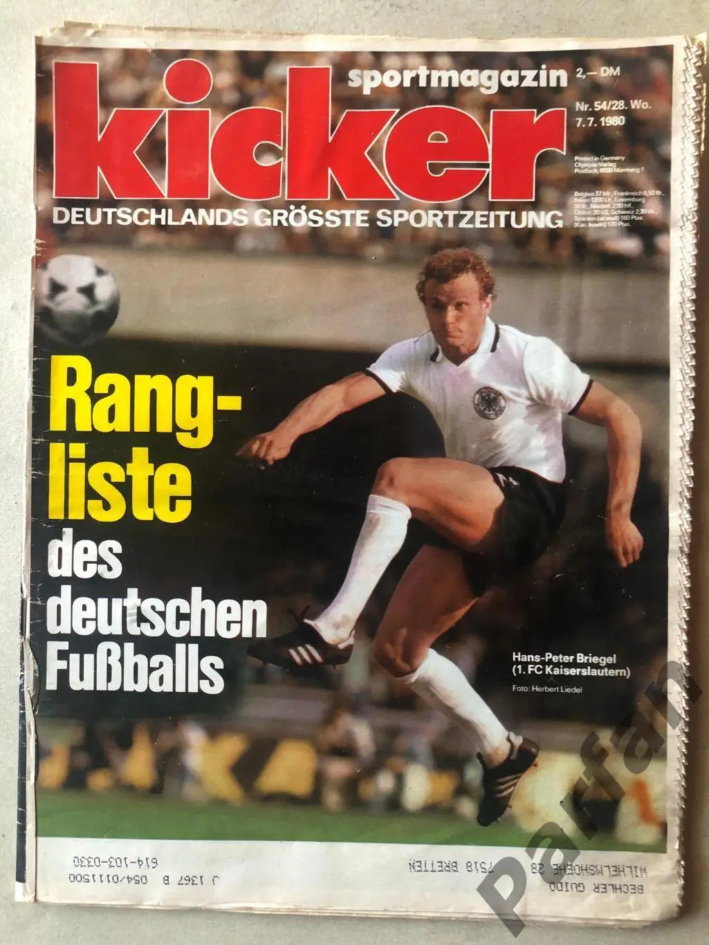 Футбол, Кікер/Kicker 1980 №28 Штутгарт
