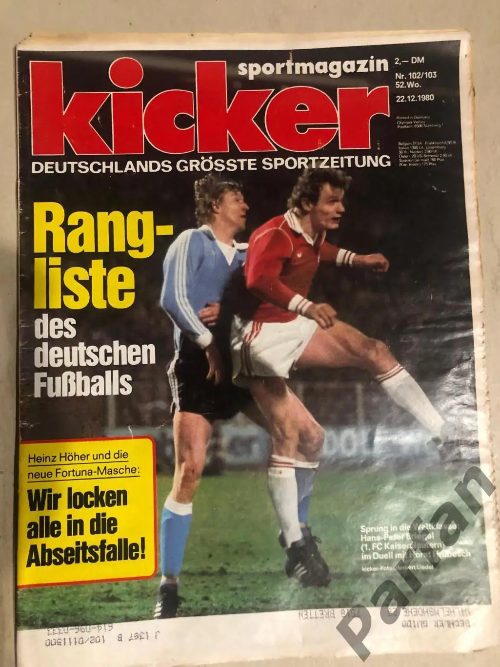 Футбол, Кікер/Kicker 1980 №102