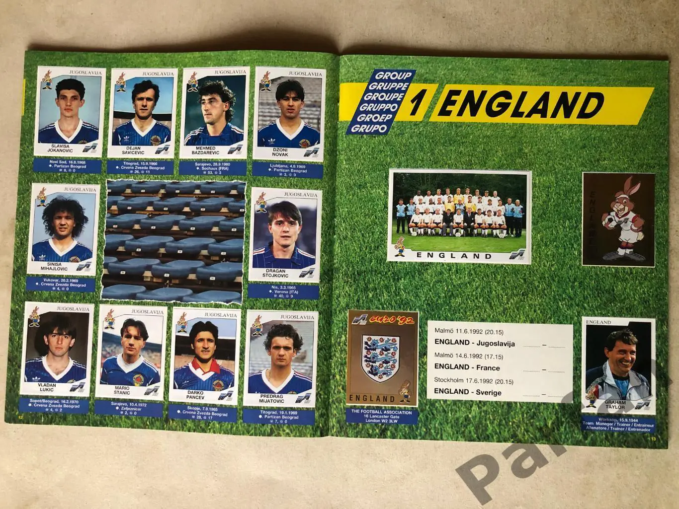 Паніні/Panini Чемпіонат Європи/EURO 1992 1