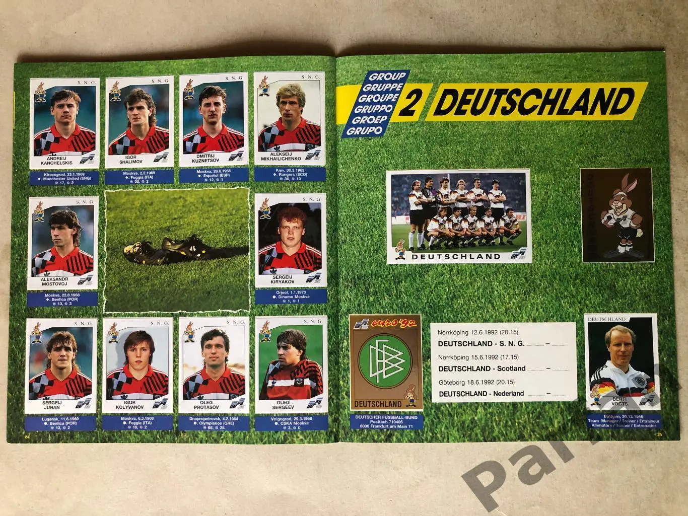 Паніні/Panini Чемпіонат Європи/EURO 1992 6
