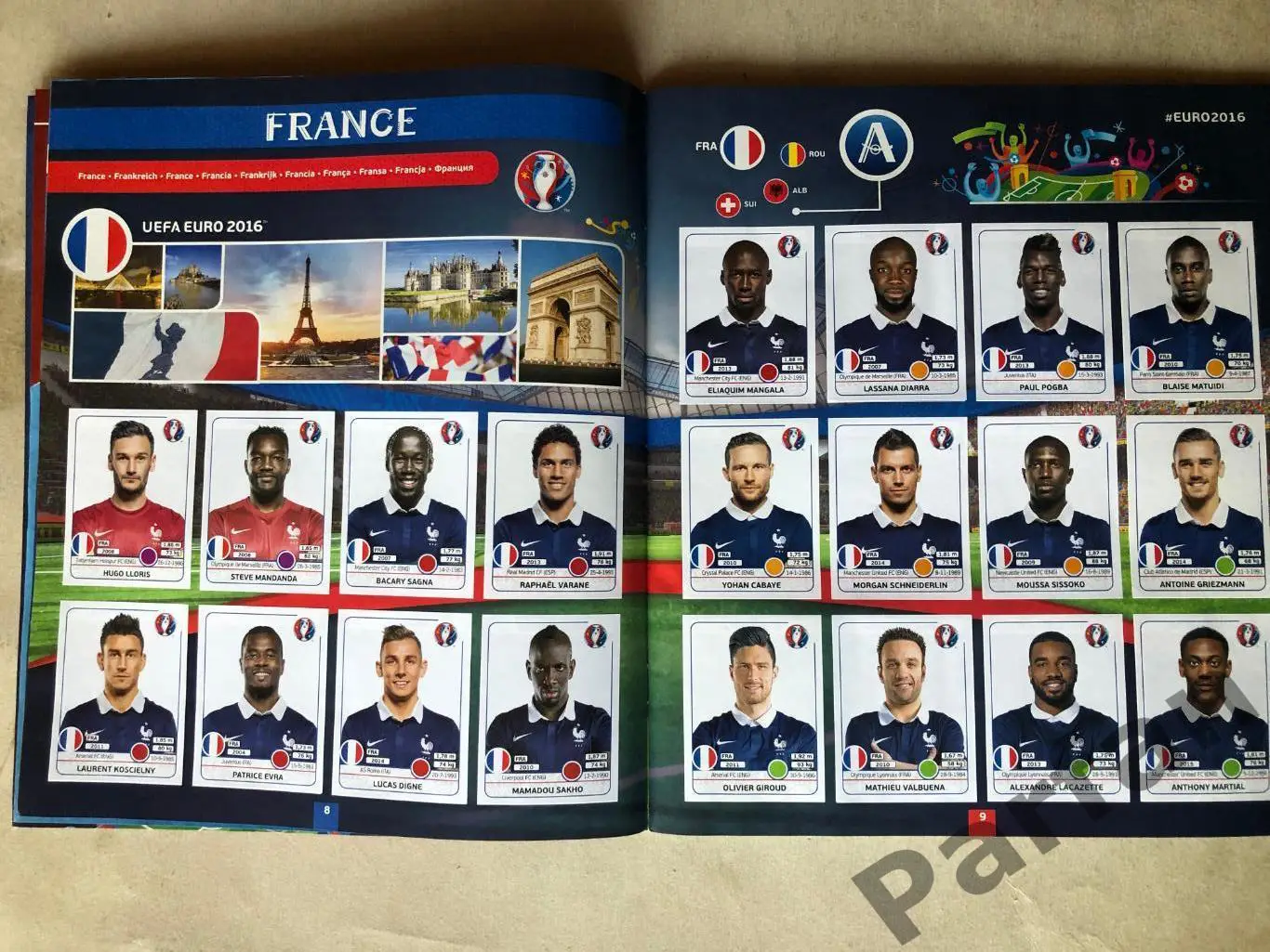 Паніні/Panini Чемпіонат Європи/EURO 2016 1