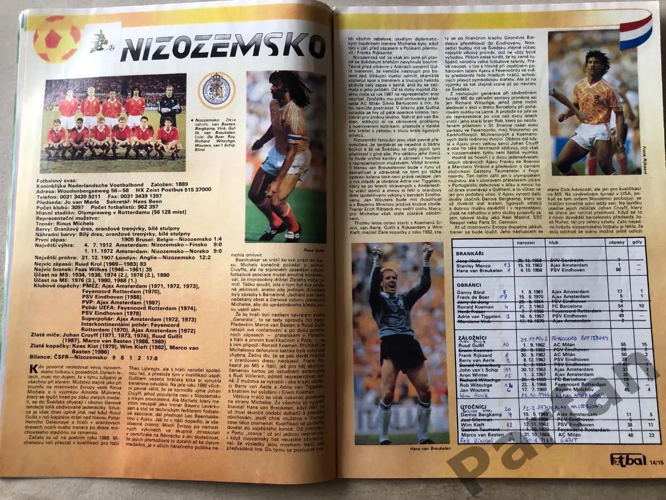 Журнал Fotbal 1992 Чемпіонат Європи Спецвипуск 4