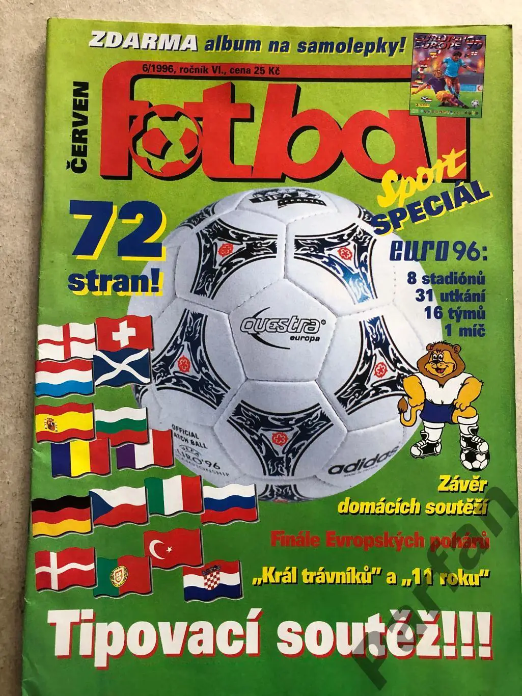 Журнал Fotbal 1996 Чемпіонат Європи Спецвипуск