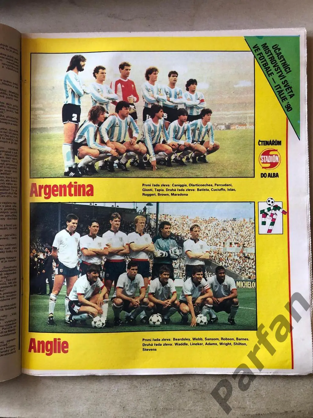 Стадіон/Stadion 1990 №11 Аргентина Англія 1