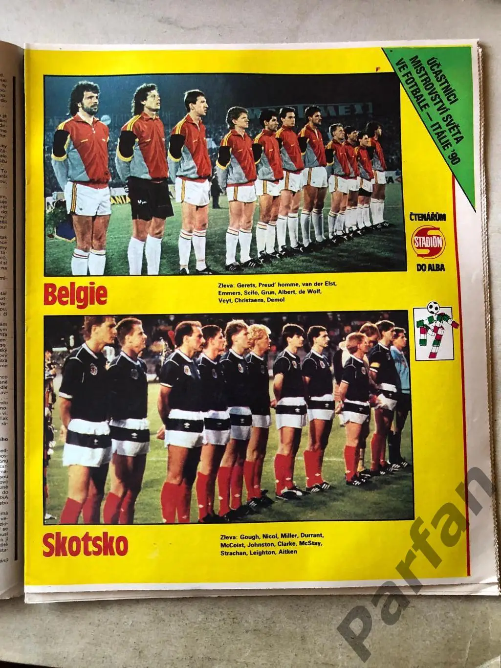Стадіон/Stadion 1990 №15 Бельгія Шотландія 1