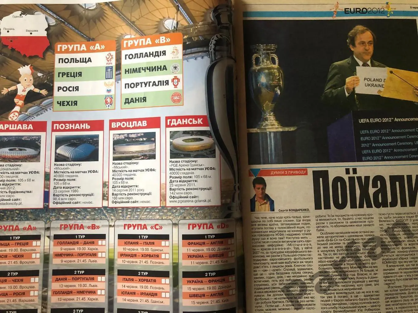 Журнал Український футбол ЄВРО 2012 Постер Україна 3