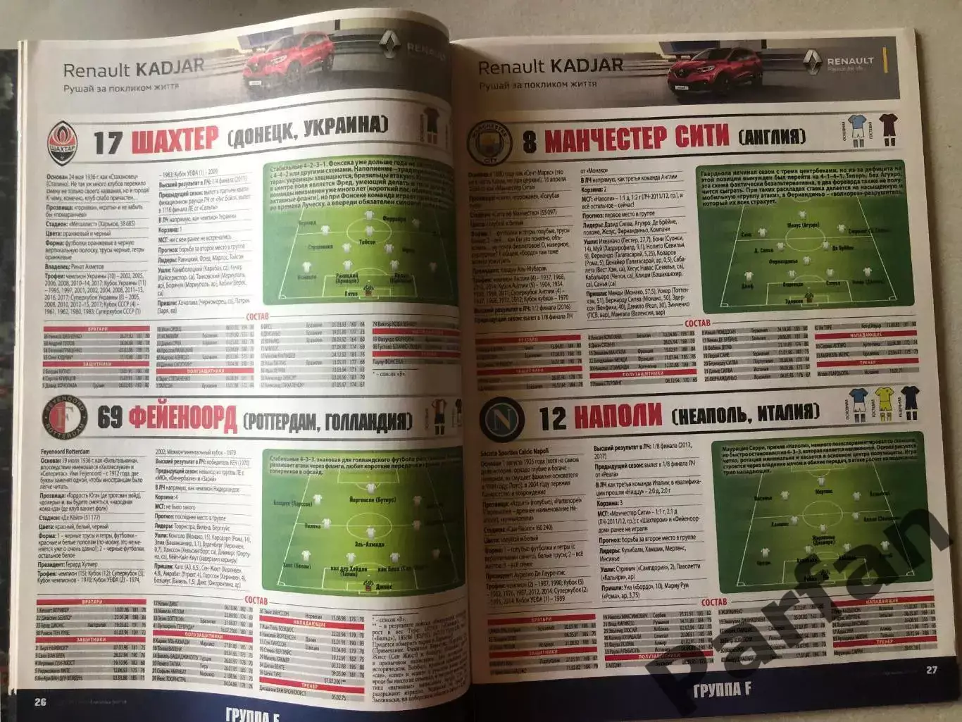 Журнал Футбол Єврокубки 2017/18 Постер Шахтар 5