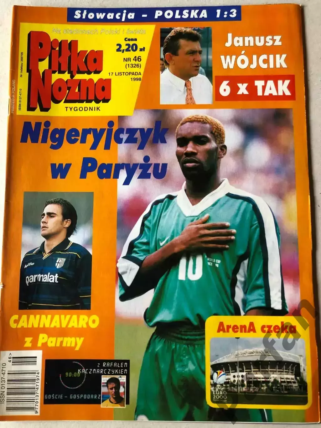 Журнал Футбол Pilka Nozna 1998 №46