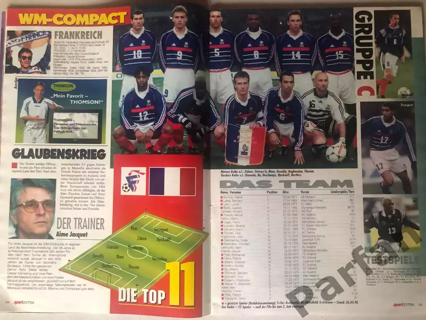 Футбол, Fusball Sport Extra/Kicker Чемпіонат Світу 1998 Спецвипуск 3