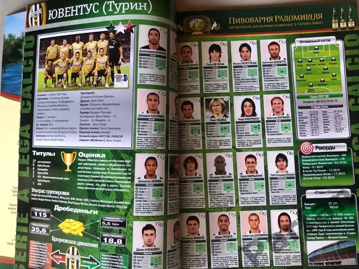 Журнал Футбол Серія А Італія 2008/09 Спецвипуск 2