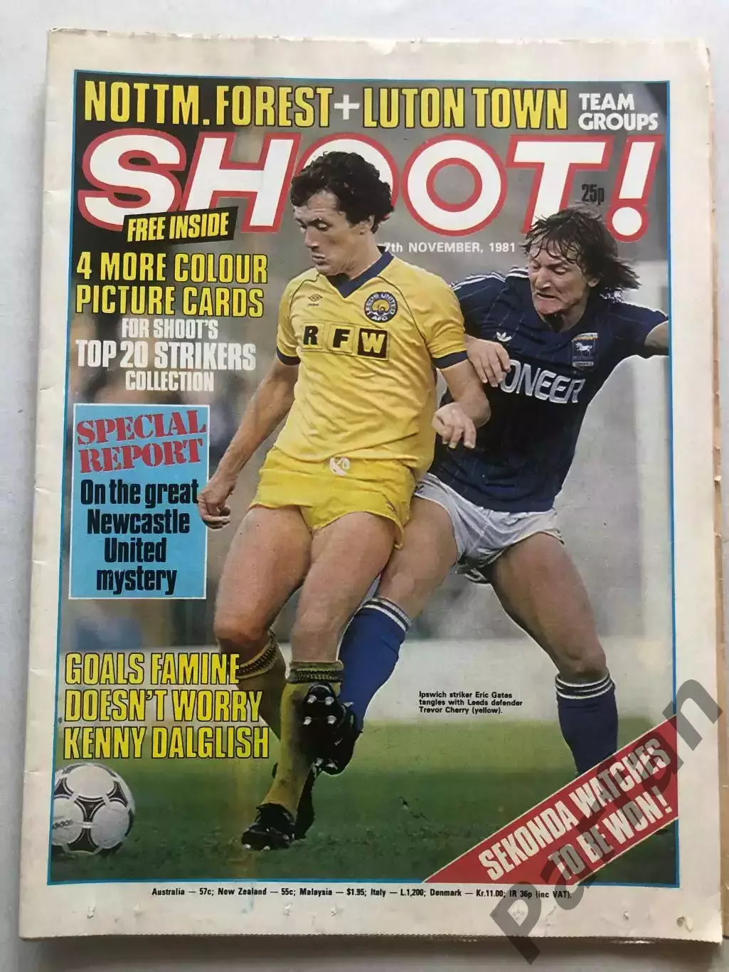 Журнал Shoot 1981 Постер Лутон Таун