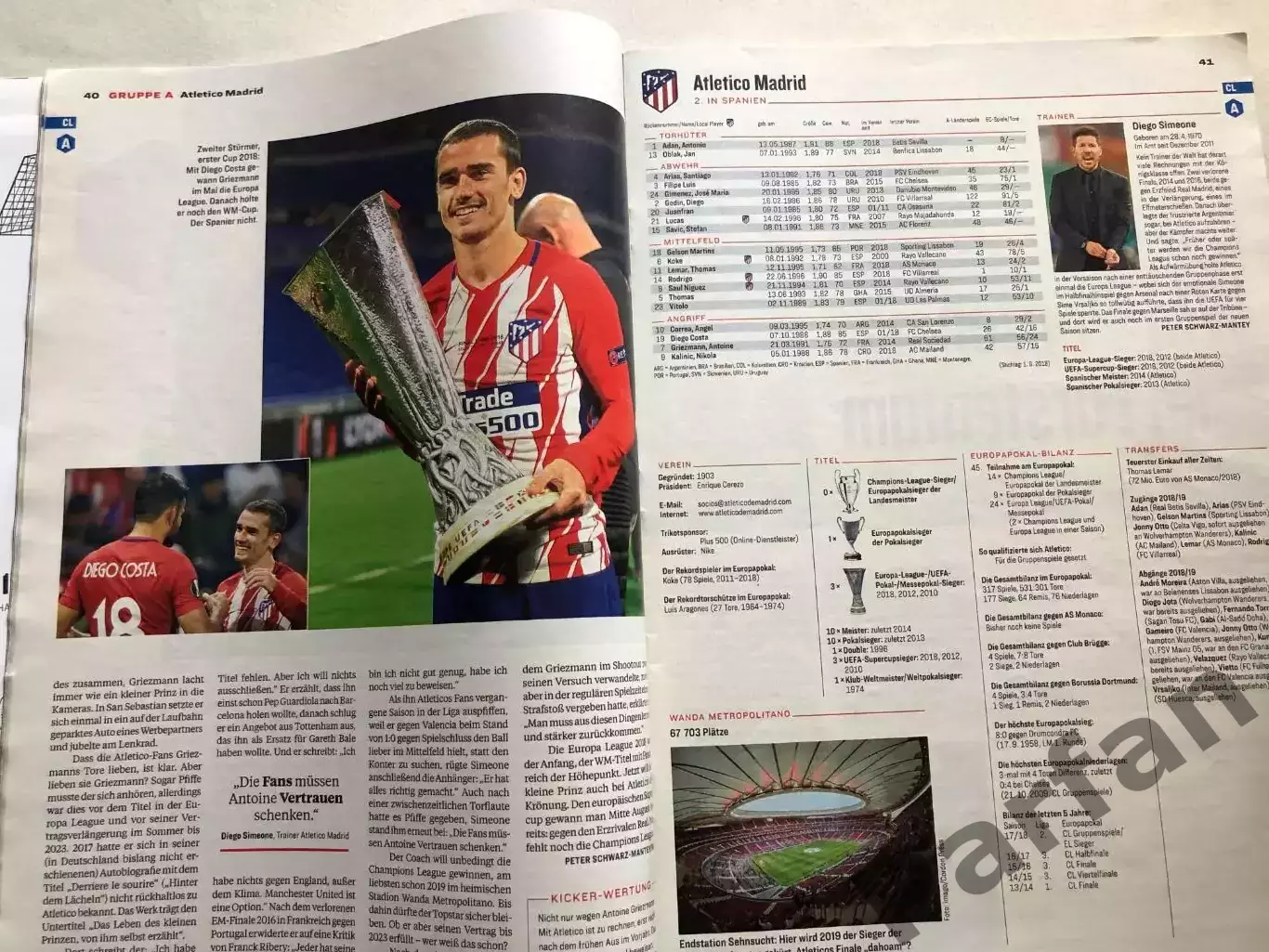 Футбол Журнал Kicker Champions league Спецвипуск 2018/19 1