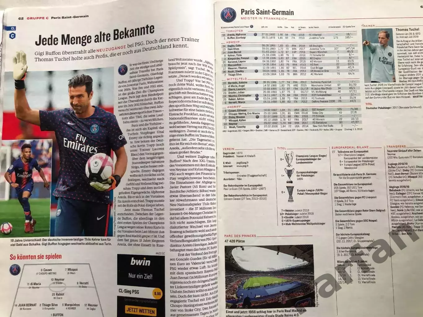 Футбол Журнал Kicker Champions league Спецвипуск 2018/19 2