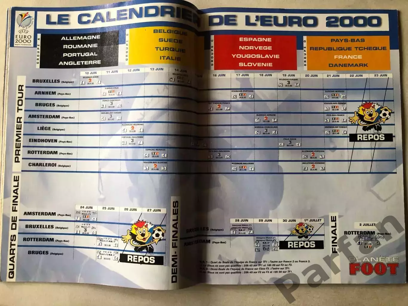 Журнал Planete Foot Чемпіонат Європи ЕВРО 2000 Спецвипуск 1